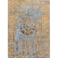Picture Blue and gold hand-woven carpet - Jordan