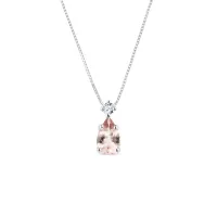 Zdjęcie Wisiorek wykonany z białego złota z diamentem i morganitem KLENOTA