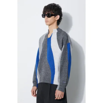 Zdjęcie Ader Error sweter z domieszką wełny Batia Knit męski kolor szary z półgolfem BMADFWKT0301