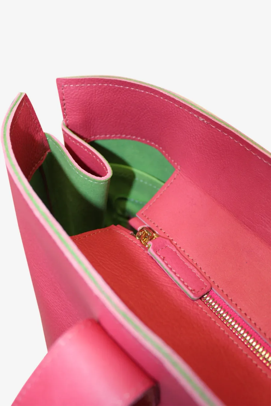 obrazek 2 Designerska różowa torba shopper z włoskiej skóry - Terrida