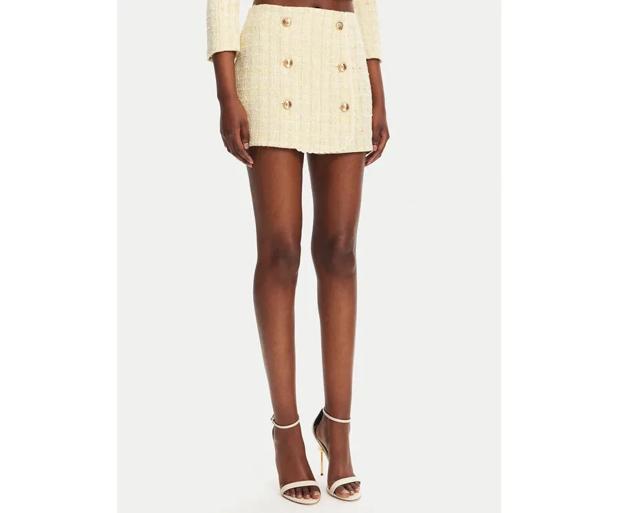 obrazek 1 Elisabetta Franchi Spódnica mini GO-116-52E2-V420 Żółty Regular Fit