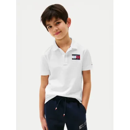 Zdjęcie Tommy Hilfiger Polo Script Flag Logo KB0KB09711 Biały Regular Fit