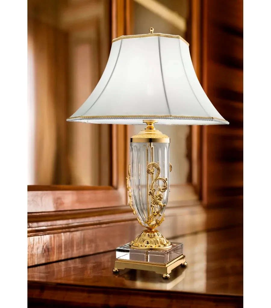 obrazek 1 Pięknie zdobiona włoska lampa stołowa