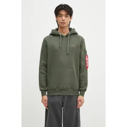 Zdjęcie Alpha Industries bluza męska kolor zielony z kapturem