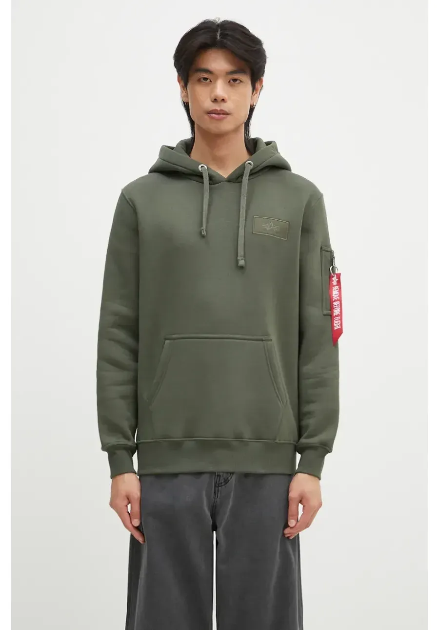 obrazek 1 Alpha Industries bluza męska kolor zielony z kapturem