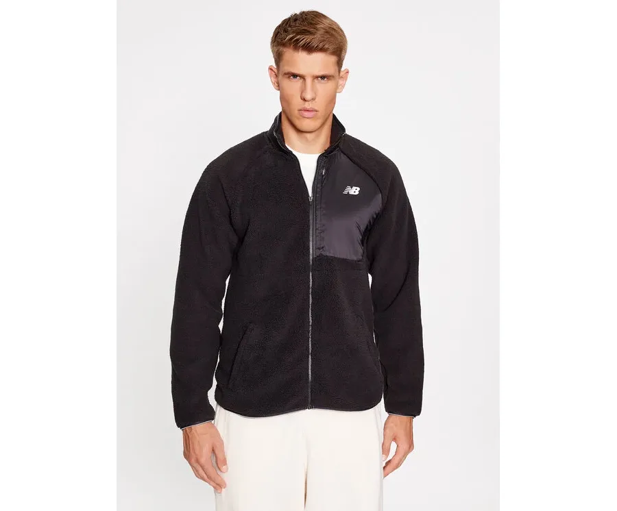 obrazek 1 New Balance Bluza Q Speed Sherpa Jacket MJ33285 Czarny Regular Fit