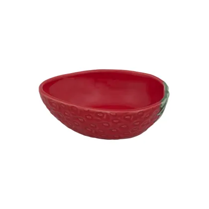 Zdjęcie Owalna miska ceramiczna w kształcie truskawki - Bordallo Pinheiro