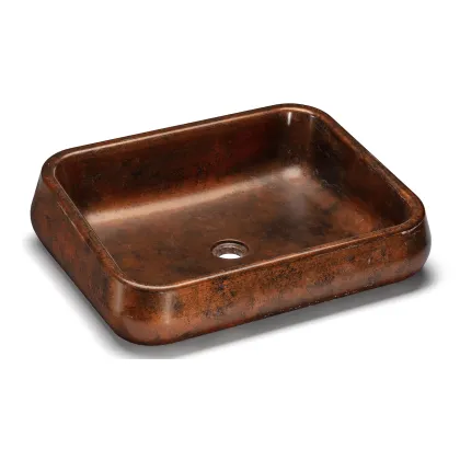 Zdjęcie Wyjątkowa umywalka 60 cm PERSEUS BASIC – SMOKED METAL, miedziany i czarny, lakier półmatowy