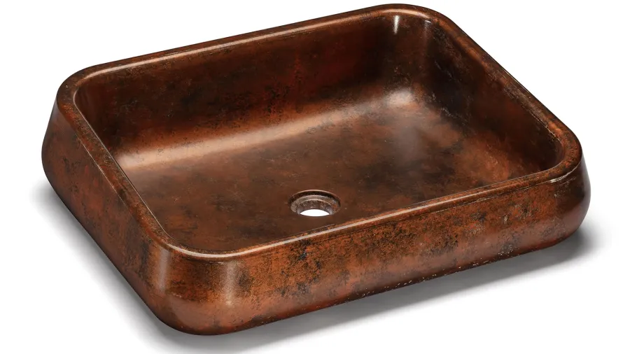 obrazek 1 Wyjątkowa umywalka 60 cm PERSEUS BASIC – SMOKED METAL, miedziany i czarny, lakier półmatowy