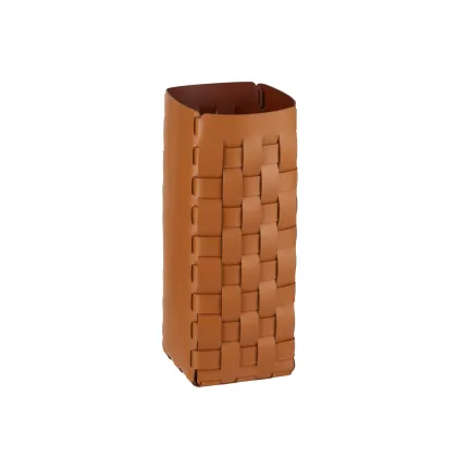 Picture Stylish leather umbrella basket in cognac color