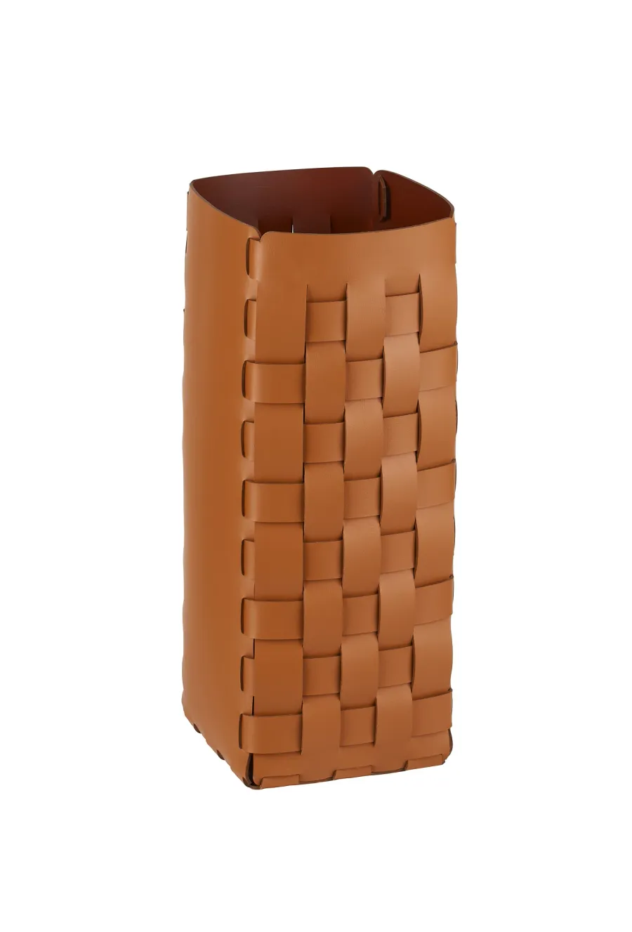 obrazek 1 Stylowy skórzany kosz na parasole w kolorze koniakowym