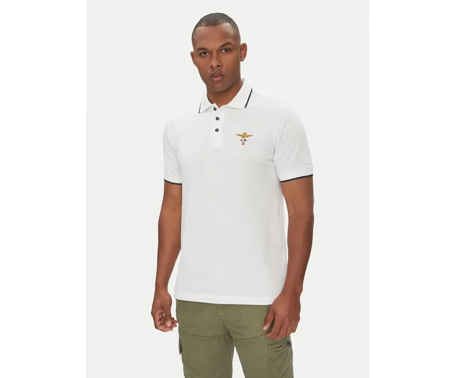 obrazek 1 Aeronautica Militare Polo 251PO1308P82 Biały Regular Fit