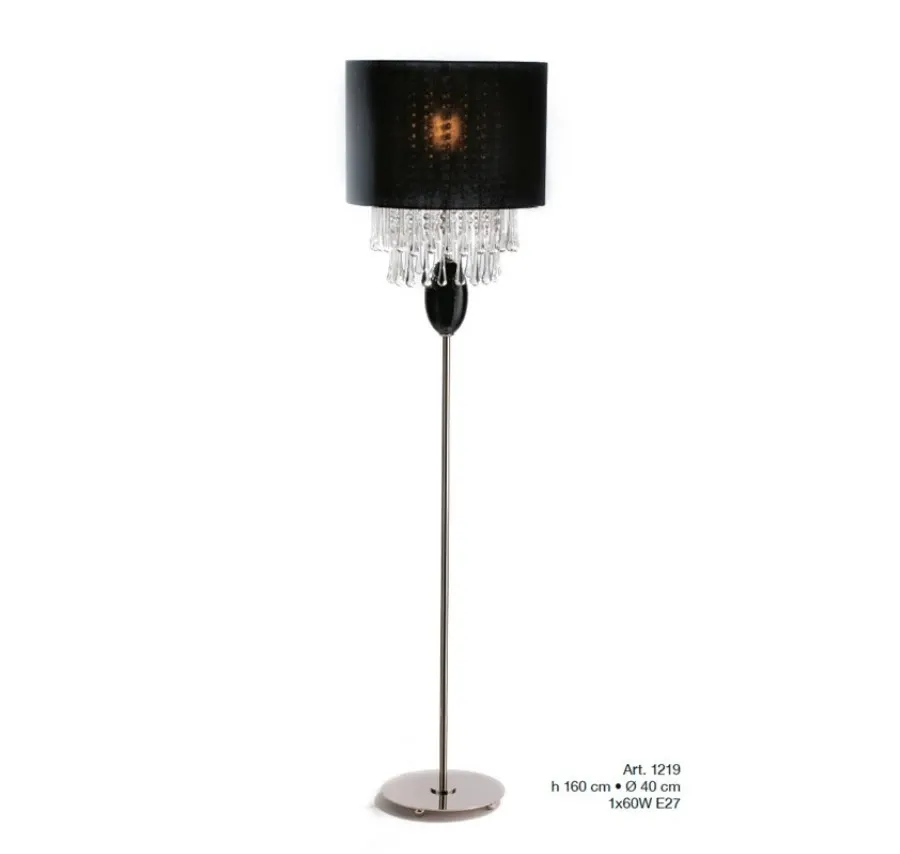obrazek 1 Stylowa lampa podłogowa z kloszem i kroplami ze szkła Murano - Il Paralume Marina