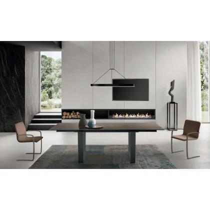 Zdjęcie Elegancki rozkładany stół w stylu nowoczesnym L. 140+40+40 P. 90 H. 75 cm – Zamagna Italia