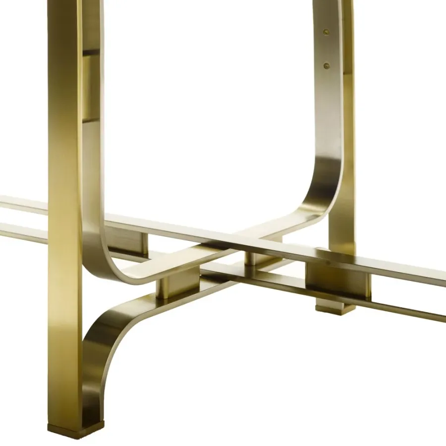 obrazek 3 Elegancki stół jadalniany z metalową podstawą i owalnym blatem H.75xL.245xP.120 cm