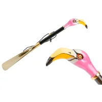 Picture Beautiful, stylish black shoe horn with a flamingo-shaped handle - Pasotti