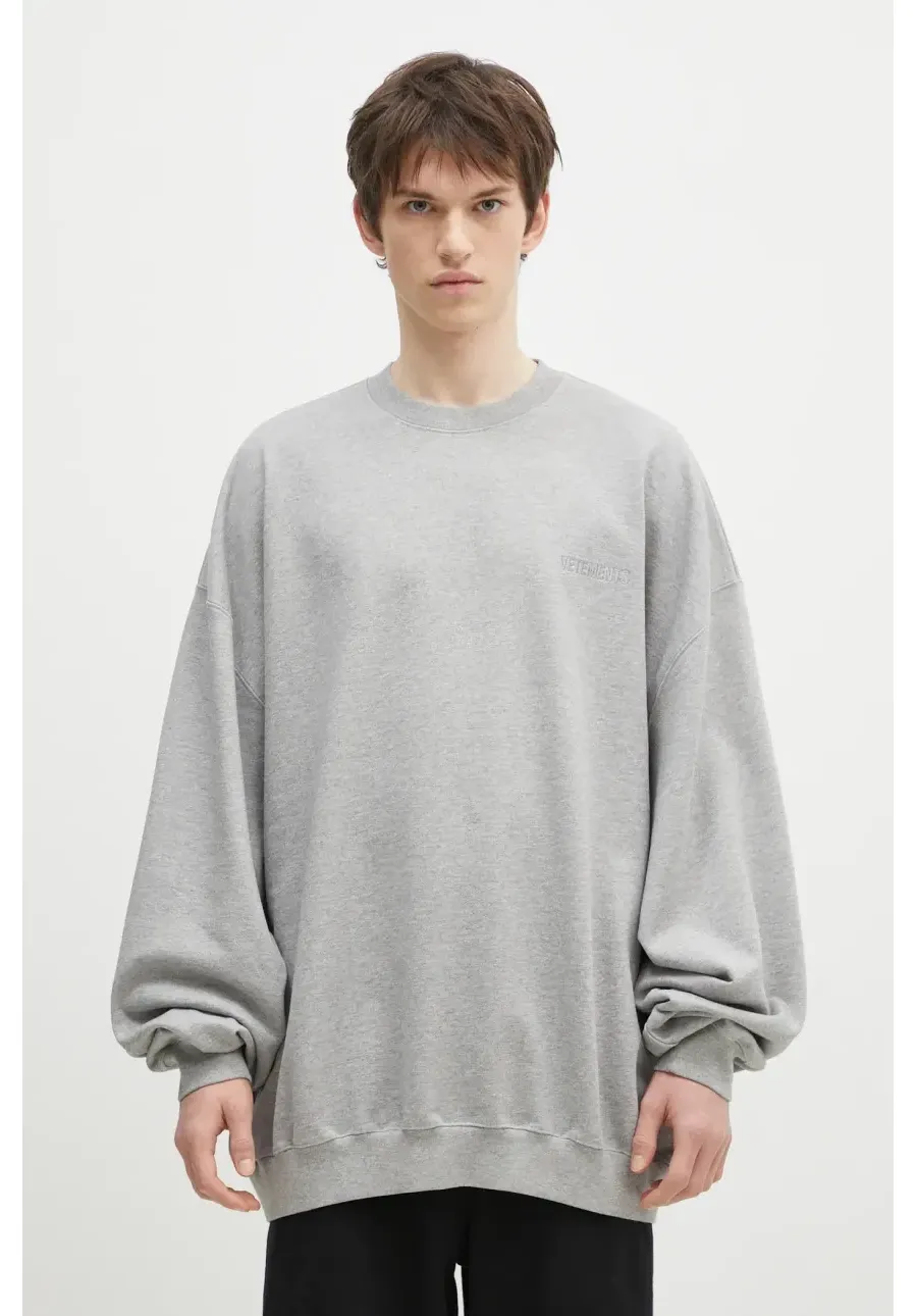 obrazek 1 VETEMENTS bluza Embroidered Logo Oversized męska kolor szary melanżowa UA66CW640G