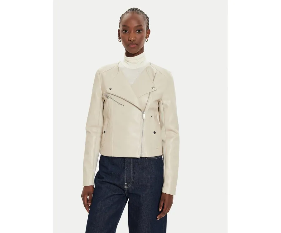 obrazek 1 Vero Moda Kurtka z imitacji skóry Riley 10302441 Beżowy Slim Fit