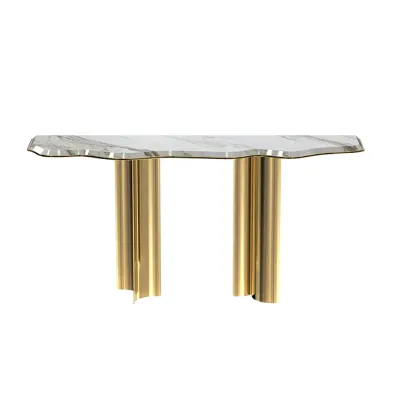 Picture Console straight from Portugal - polished brass, marble - Gold Castle