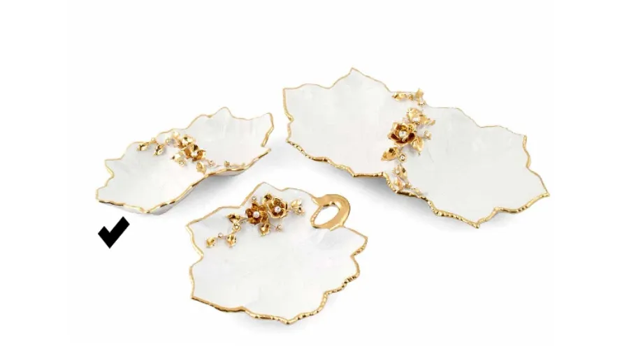 picture 1 Exclusive Italian small double leaf decorated with gold - Bruno Costenaro