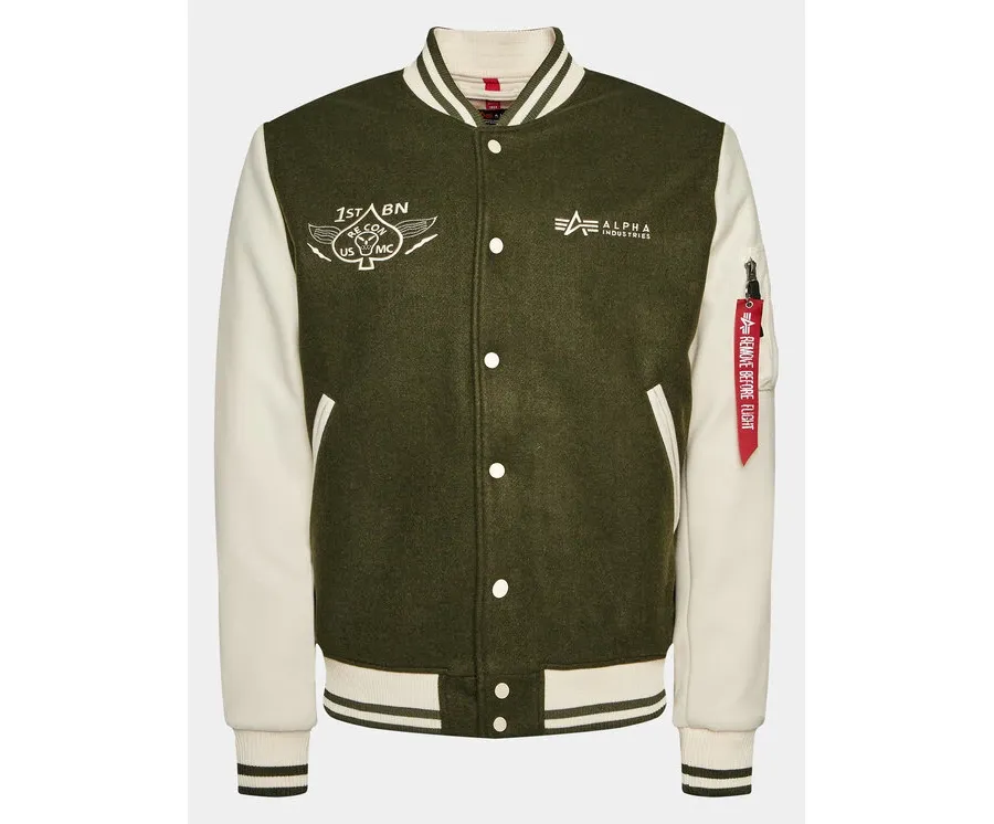 obrazek 1 Alpha Industries Kurtka bomber Varsity Air Force 138107 Zielony Regular Fit
