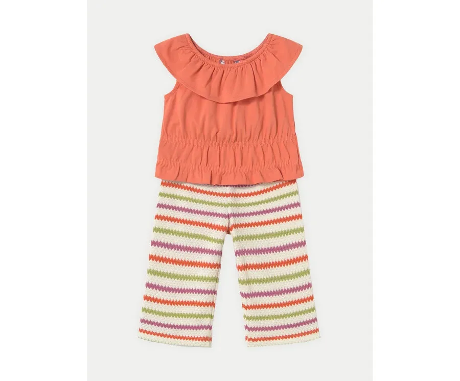 obrazek 1 Mayoral Komplet bluzka i spodnie 1575 Kolorowy Regular Fit