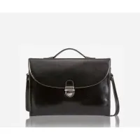 Picture Leather men's narrow business briefcase in black