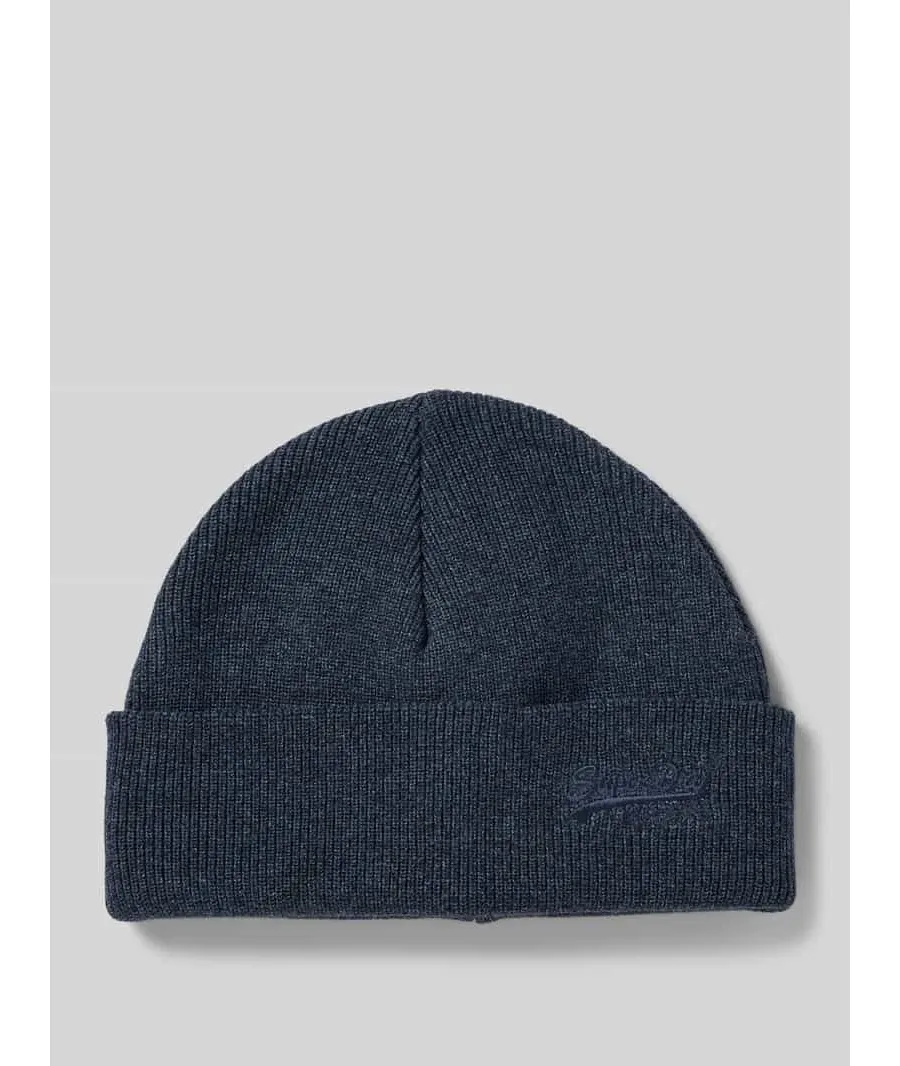 obrazek 1 Czapka beanie z szerokim brzegiem i wyhaftowanym logo