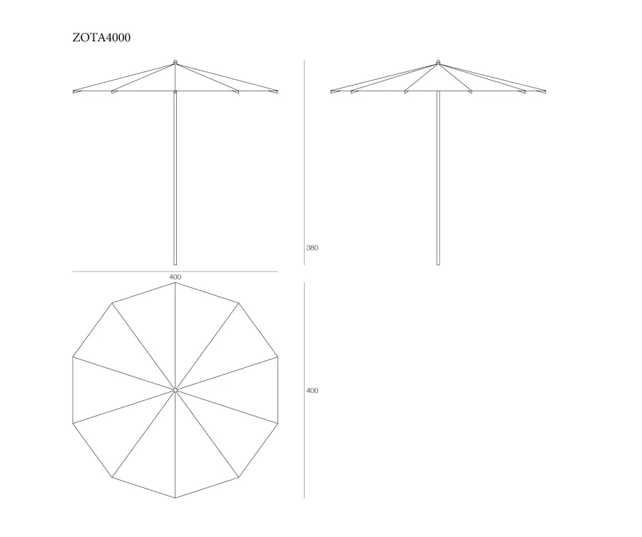 obrazek 2 Stylowy parasol teleskopowy z okrągłym centralnym aluminiowym słupkiem do ogrodu
