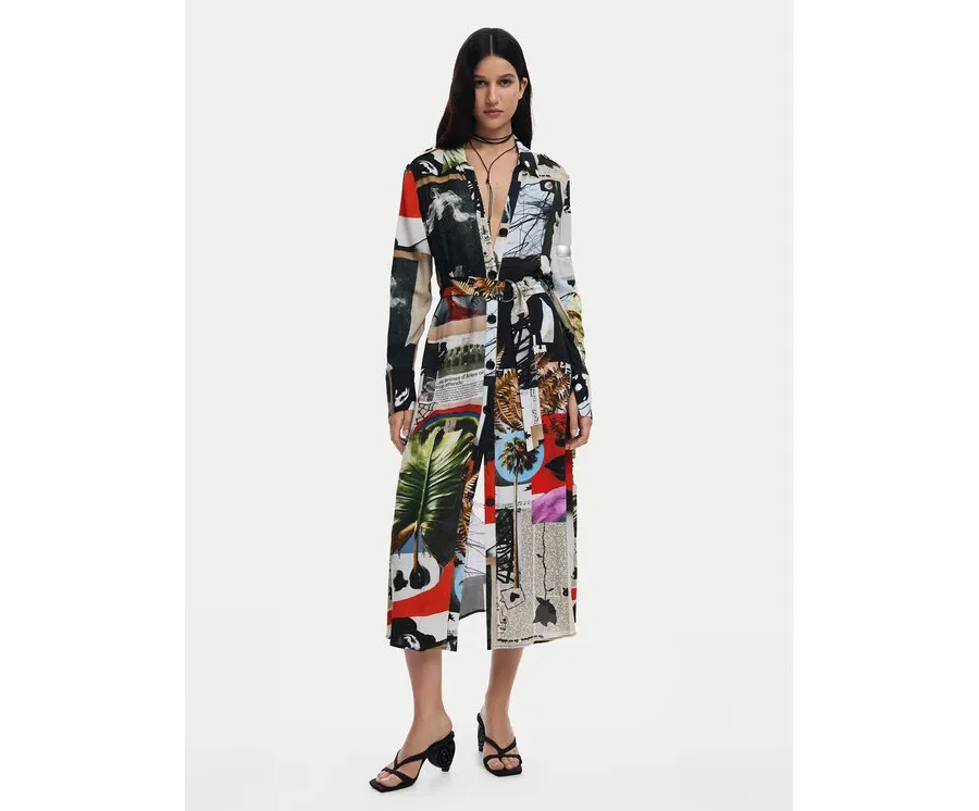 obrazek 1 Desigual Sukienka koszulowa Collage 25SWVW45 Kolorowy Regular Fit