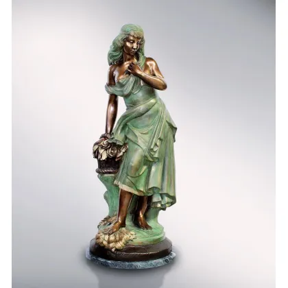 Picture Bronze sculpture of Gypsy women with flowers - Fonderia Artistica Ruocco