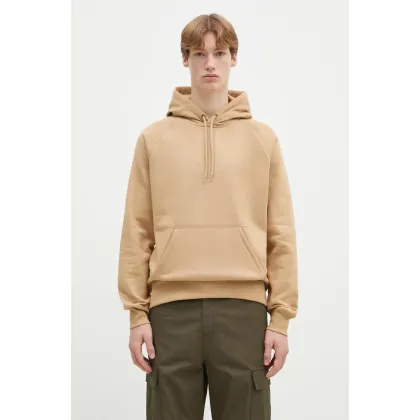 Zdjęcie Carhartt WIP bluza Hooded Chase Sweat męska kolor beżowy z kapturem gładka I033661.2N1XX