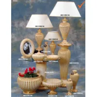 Picture A fascinating ceramic lamp with beige gold dots