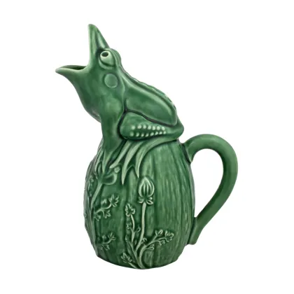 Zdjęcie Zielony dzbanek ceramiczny z żabą - Bordallo Pinheiro