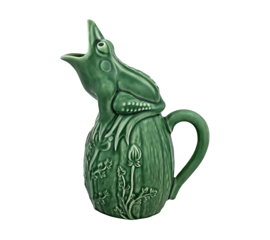 obrazek 1 Zielony dzbanek ceramiczny z żabą - Bordallo Pinheiro