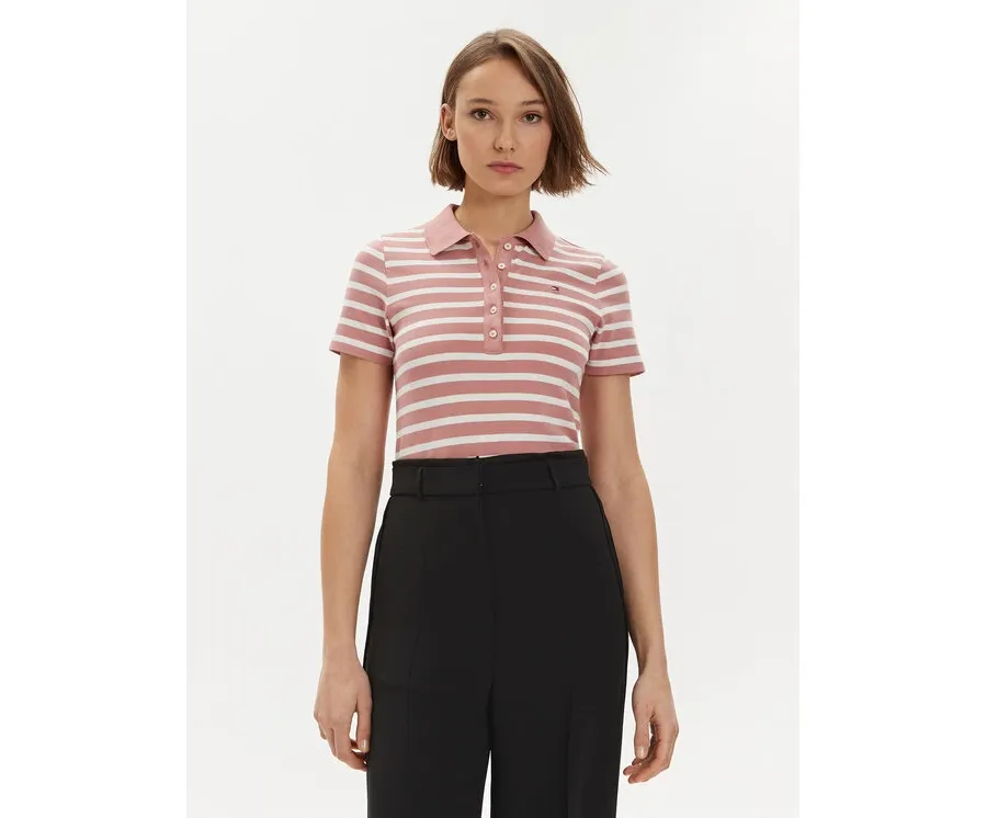 obrazek 1 Tommy Hilfiger Polo 1985 WW0WW39530 Różowy Slim Fit
