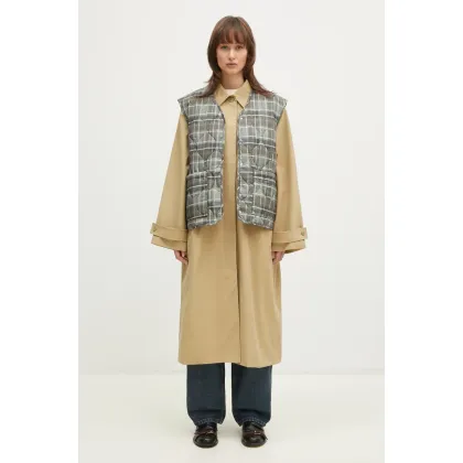 Zdjęcie Samsoe Samsoe płaszcz Sarooney damski kolor beżowy przejściowy oversize F24300140