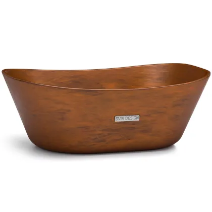 Zdjęcie Wyjątkowa umywalka 50 cm LIBRA BASIC – AGED METAL, miedziany i brązowy, lakier matowy