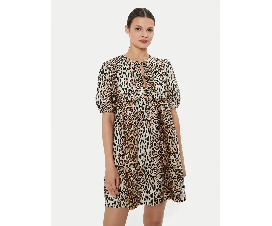 obrazek 1 ViCOLO Sukienka codzienna TB2886 Brązowy Regular Fit