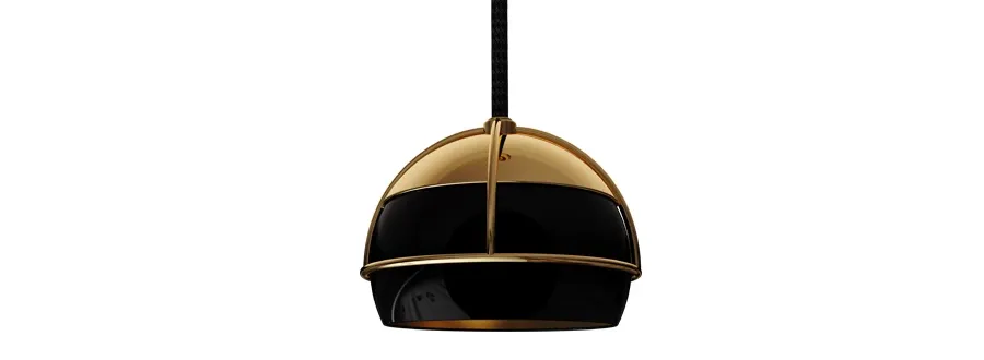 obrazek 3 Pojedyncza lampa Black Widow z pozłacanego mosiądzu i lakierowanego szkła