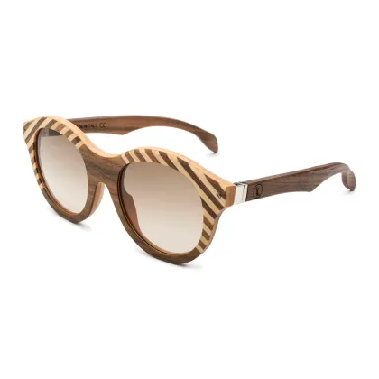 Zdjęcie Okulary o lekko zaokrąglonym kształcie z orzecha i klonu - Legno Light