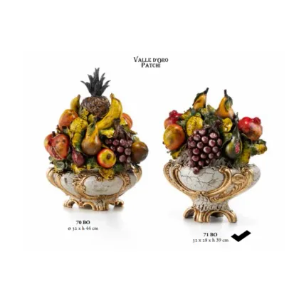Picture Ceramic fruit basket - two pears on top - Valle d'oro Patchi
