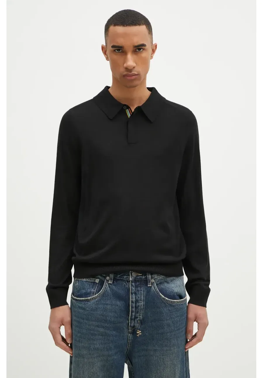 obrazek 1 Paul Smith sweter wełniany męski kolor czarny lekki M1R-241Z-P02093