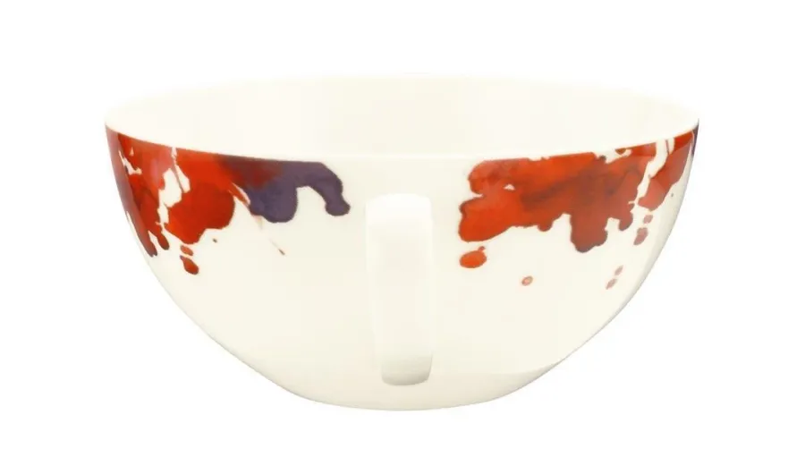 obrazek 3 Kremowa filiżanka do herbaty z porcelany zdobiona kwiatem geranium w stylu klasycznym – Tettau