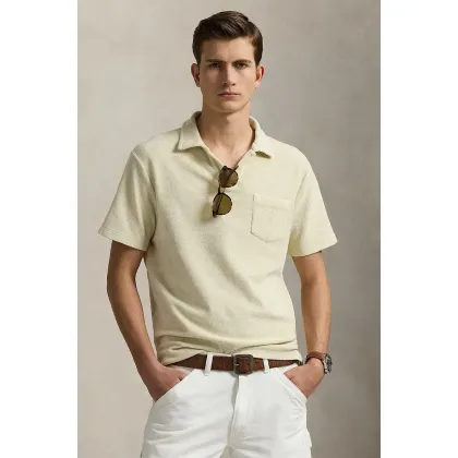 Zdjęcie Polo Ralph Lauren polo bawełniane Polo Shirt męska kolor beżowy gładki 710965382