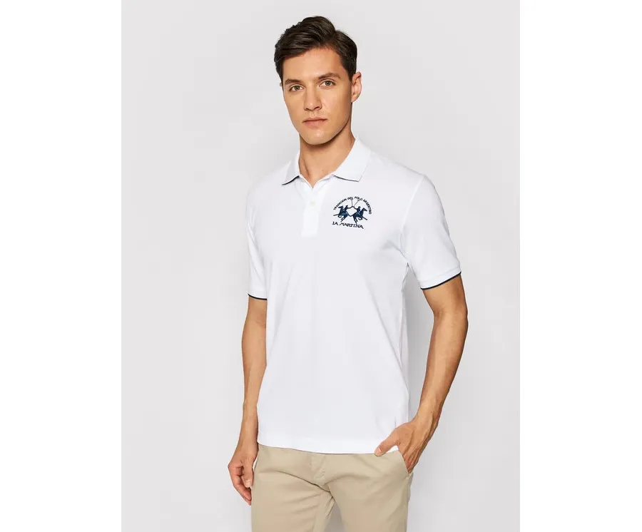 obrazek 1 La Martina Polo CCMP01 PK001 Biały Regular Fit