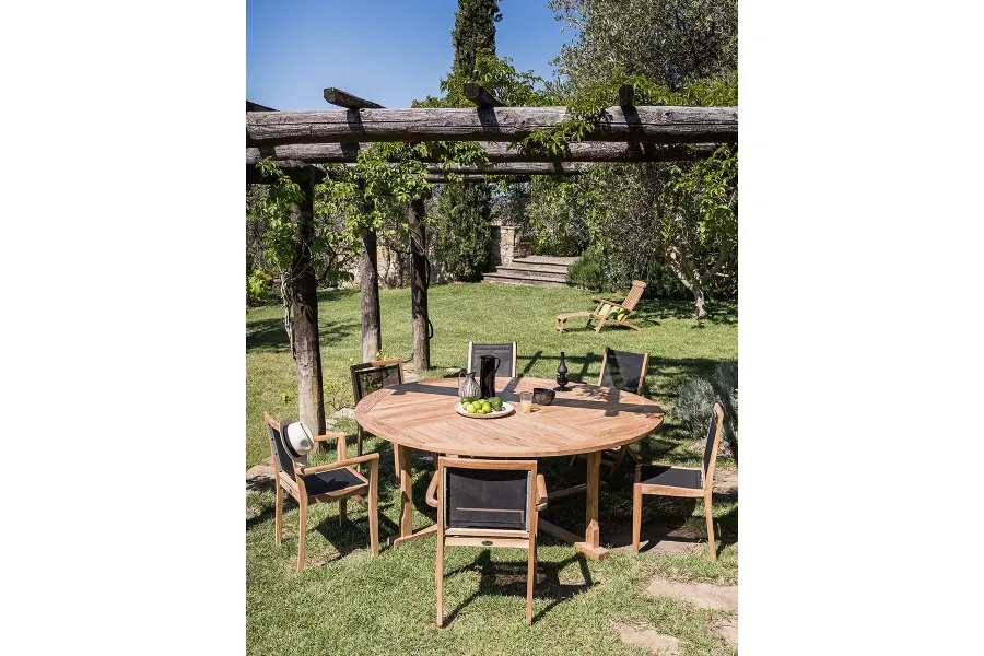 obrazek 4 Luksusowe krzesło jadalniane z drewna tekowego