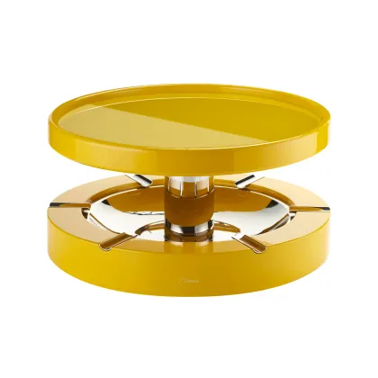 Picture Luxurious ashtray made of wood, glass and steel