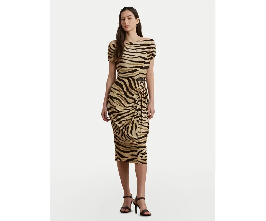 obrazek 1 LAUREN RALPH LAUREN Sukienka koktajlowa 200973604001 Beżowy Slim Fit