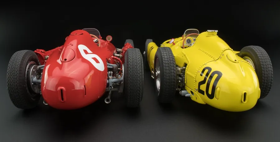 obrazek 10 Piękny komplet dwóch replik zółtego Ferrari D50 i czerwonej Lanci D50